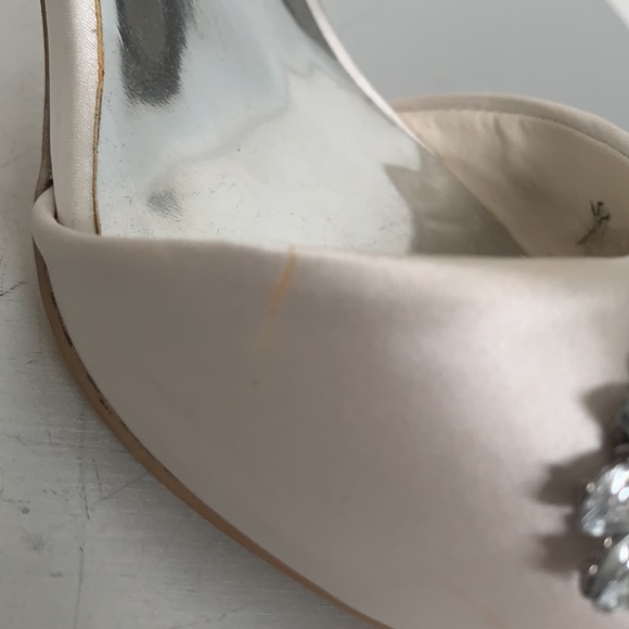 RSVP Satin Open Toe Pump with Rhinstones - Picture 3 of 6